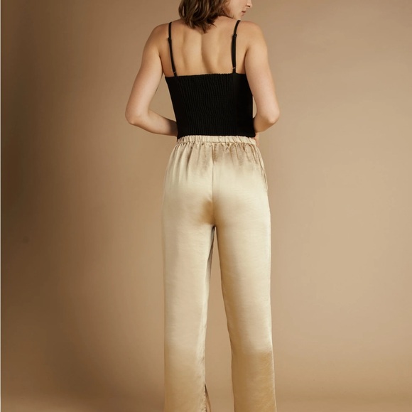 Oak + Fort Gold Satin Pants - Picture 4 of 7